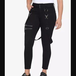 HT Denim Black Suspender Super Skinny Jeans